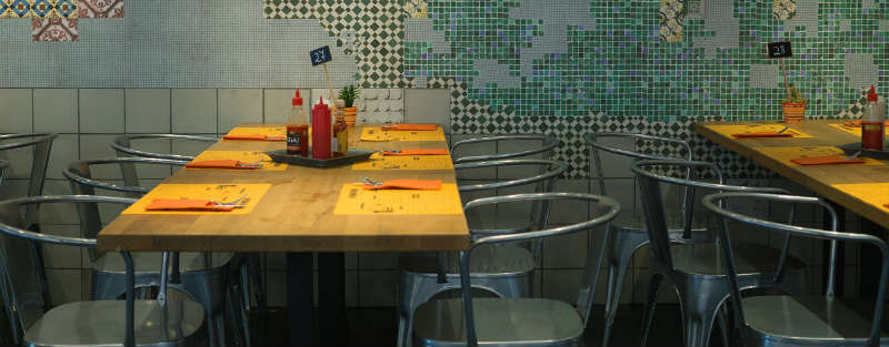 Dos Mesas en un Restaurante