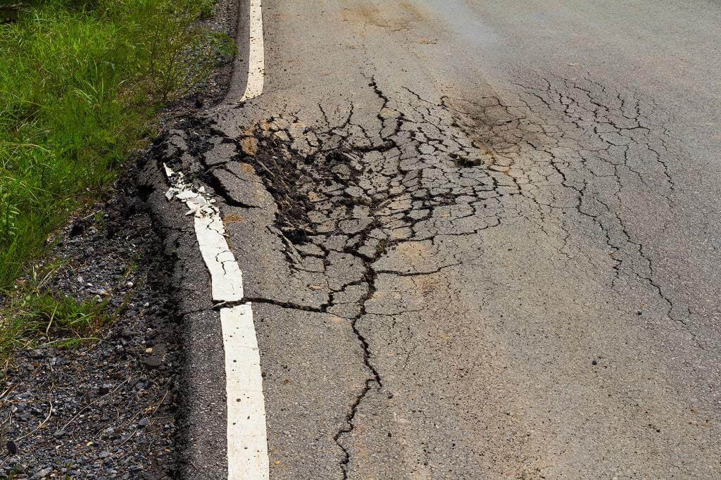 Picture of damaged road