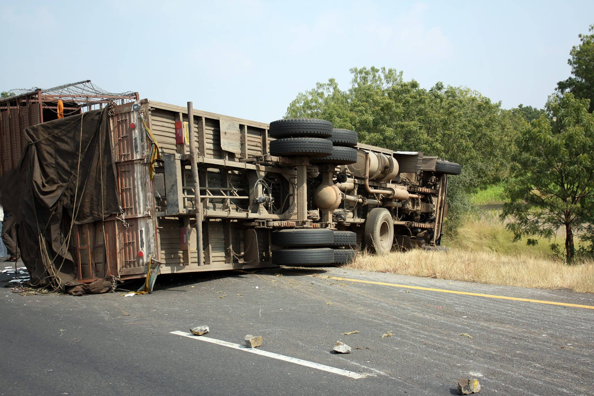 Crashed truck