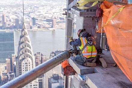 trabajador de la construcción en la ciudad de Nueva York
